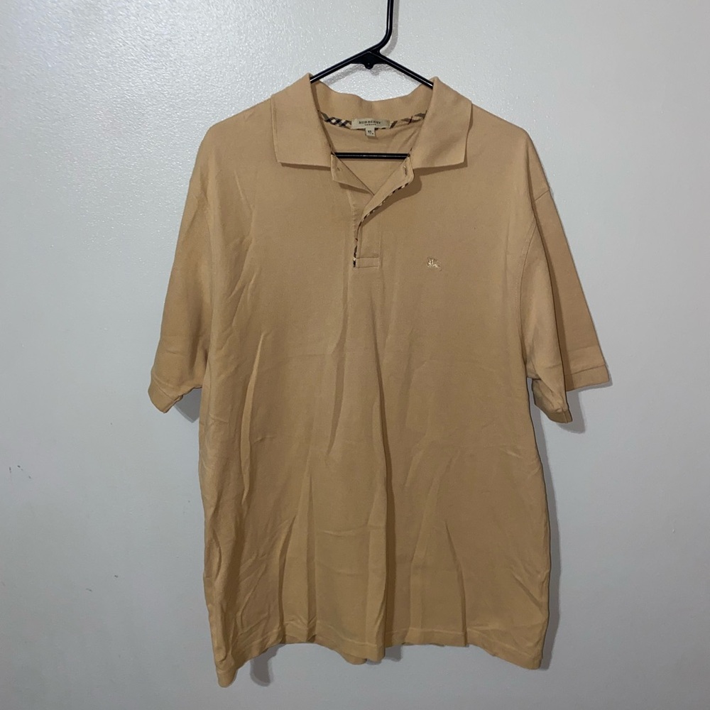 Burberry Tan Polo Shirt Relaxed Knit Design